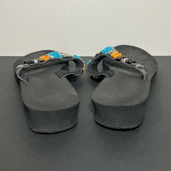 Womens Embellished T Strap Flip Flip Sandals / Size 9.5 - Picture 4 of 7